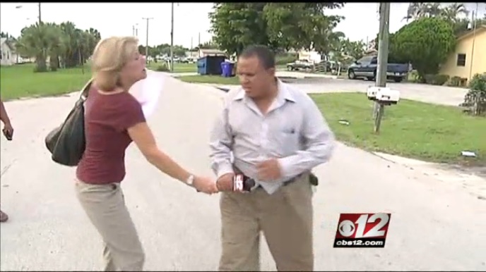 Lynn Gordon WPEC CBS 12 News reporter assaulted by slumlord